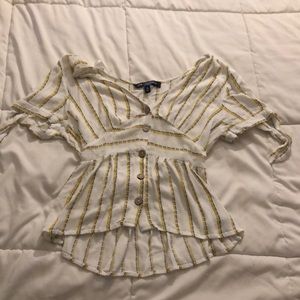 Button down stripped blouse